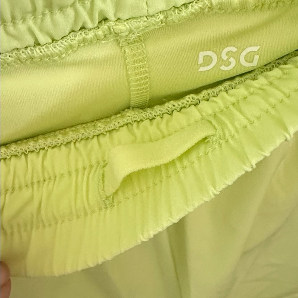 DSG Lime Green 2 in 1 Running Shorts - Picture 2 of 7